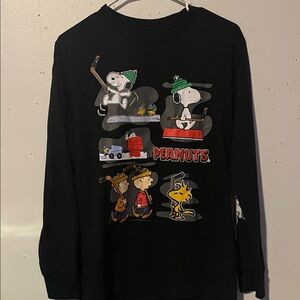 Peanuts Black Long Sleeve Shirt